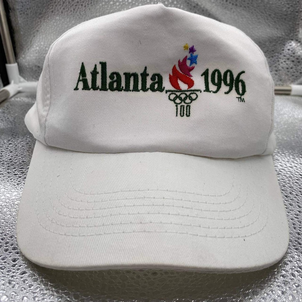 Vintage Logo 7 Olympic Games Atlanta 1996 Men OS White Snapback Hat Sports Ill